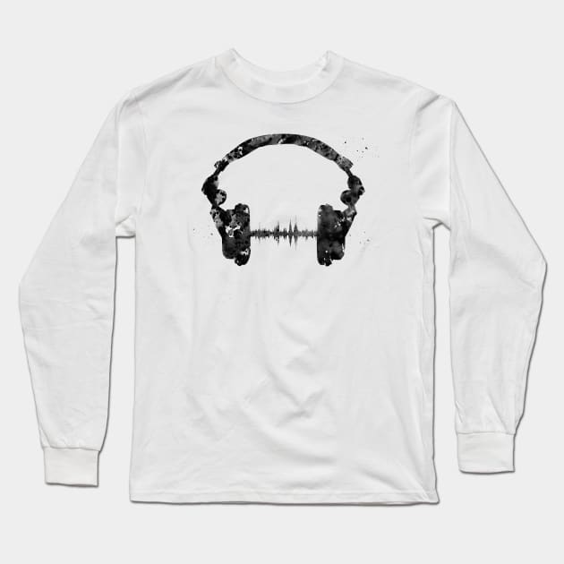 Headphone Long Sleeve T-Shirt by erzebeth